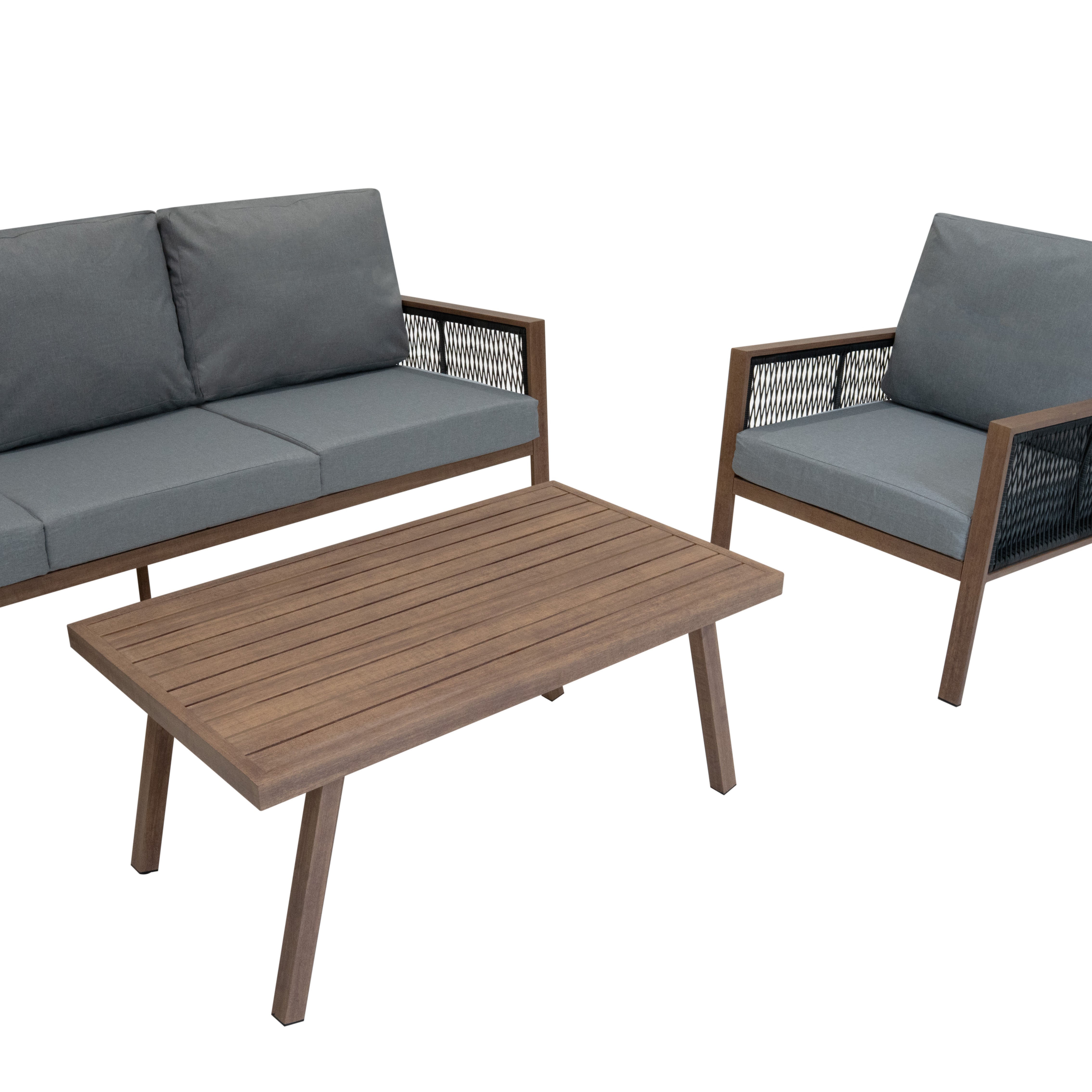 Q-Rax Mobili da Esterno set divano giardino 4 pezzi legno
