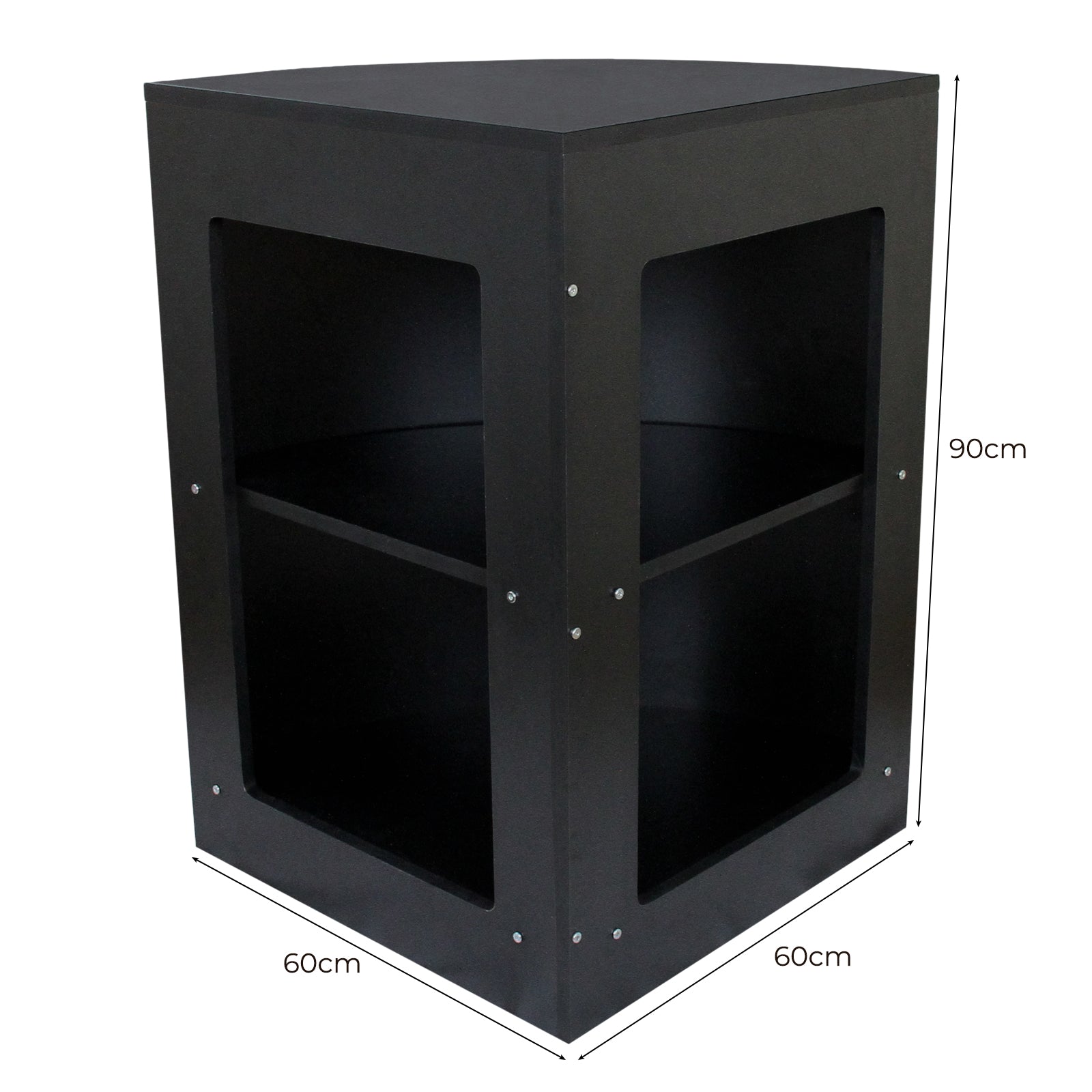 Q-Rax Banconi da Negozio CM60 bancone angolare nero 60x60