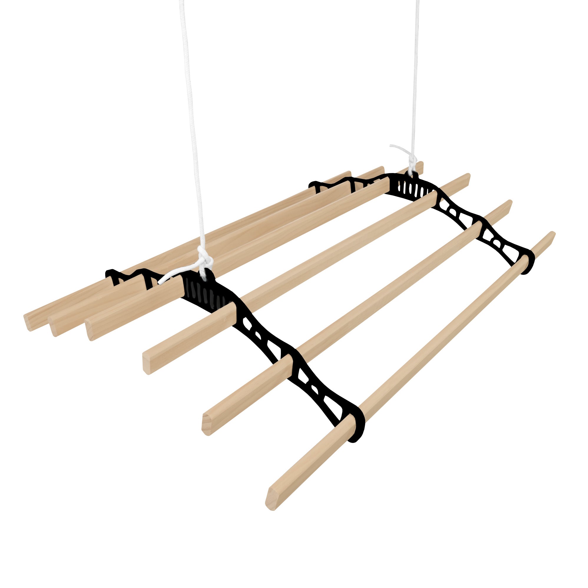 Q-Rax Stendibiancheria Soffitto Puleggia 0,9m 6 Listelli Nero