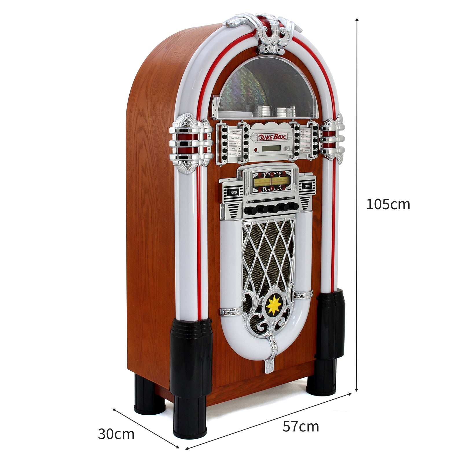 Q-Rax Jukebox Retrò Bluetooth con Porta CD 40 Slot