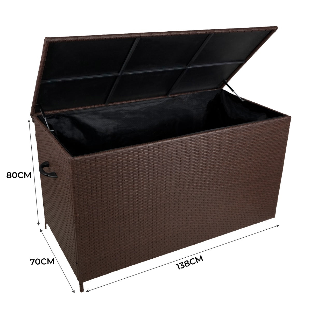 Q-Rax Mobili Esterno Box Cuscini Rattan Marrone 582L