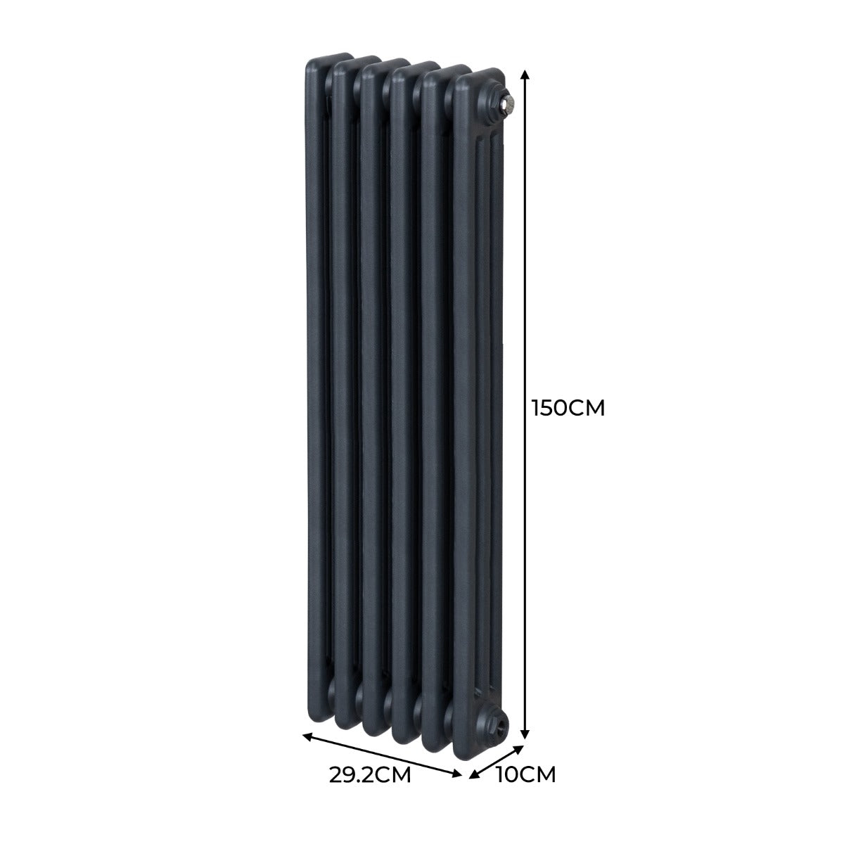 Q-Rax Radiatore 3 Colonne 1500x292 mm Grigio Antracite