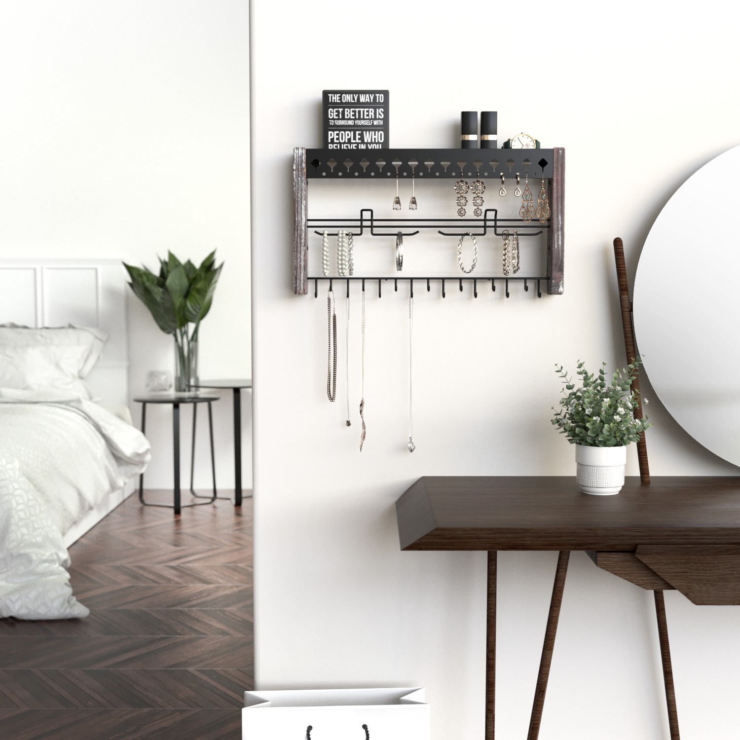 Jackcube Design Portagioie Parete Legno Rustico Ganci