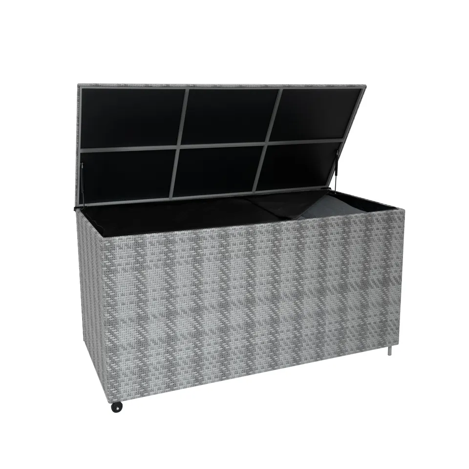 Q-Rax 700L baule rattan grigio cuscini esterno