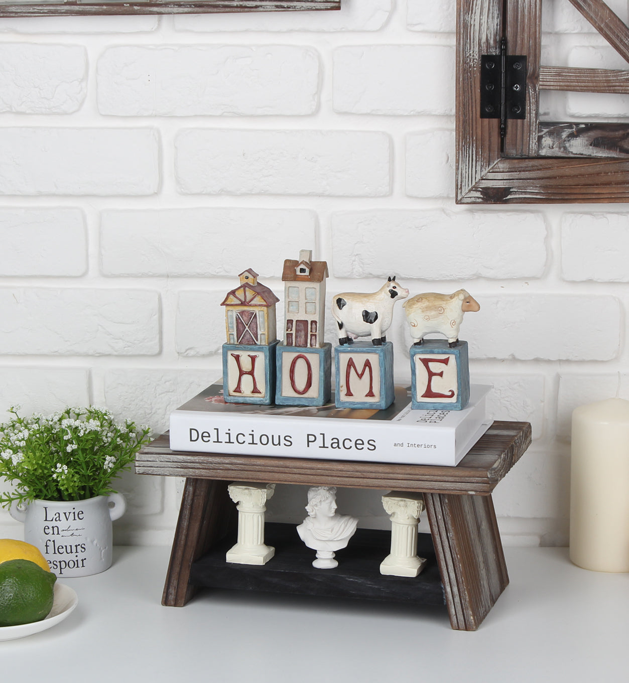 Jackcube Design Display alzata legno 2 piani rustica