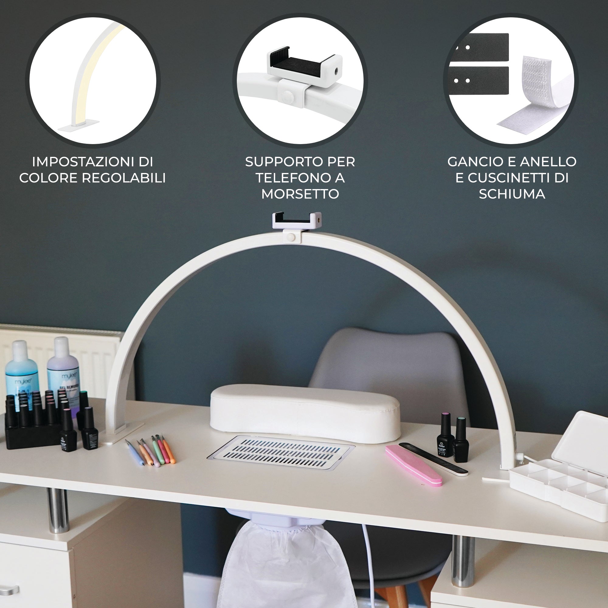 Q-Rax Commercio Artigianato Lampada Mezzaluna LED 75 cm 3000-6000K