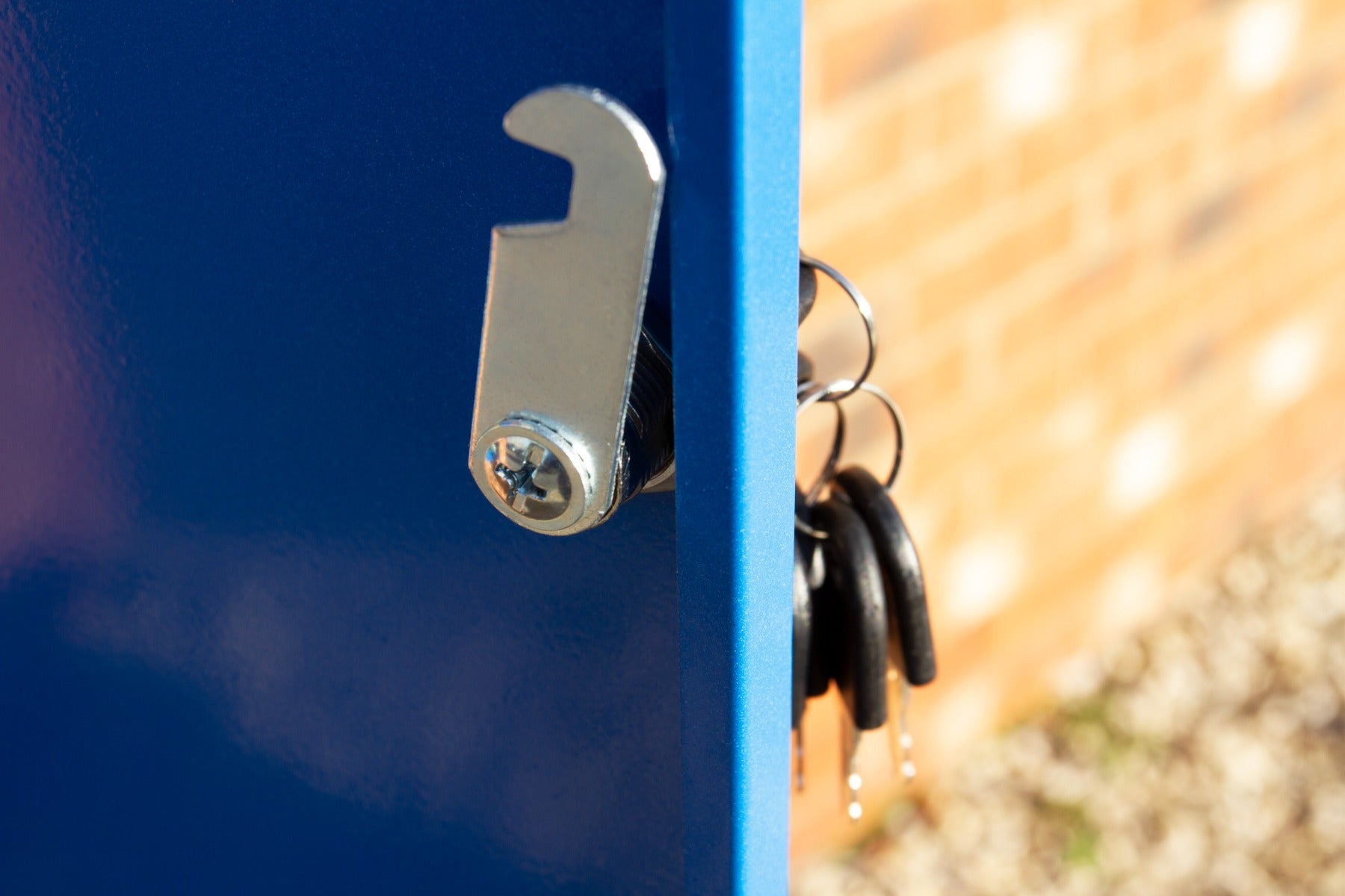 Q-Rax Cassetta Postale Pacchi Blu acciaio 58x36x46 chiave