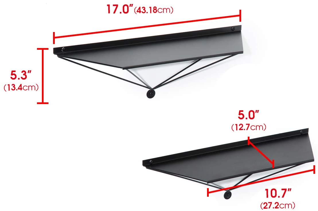 Jackcube Design Living Room mensole parete nere set 2 metallo