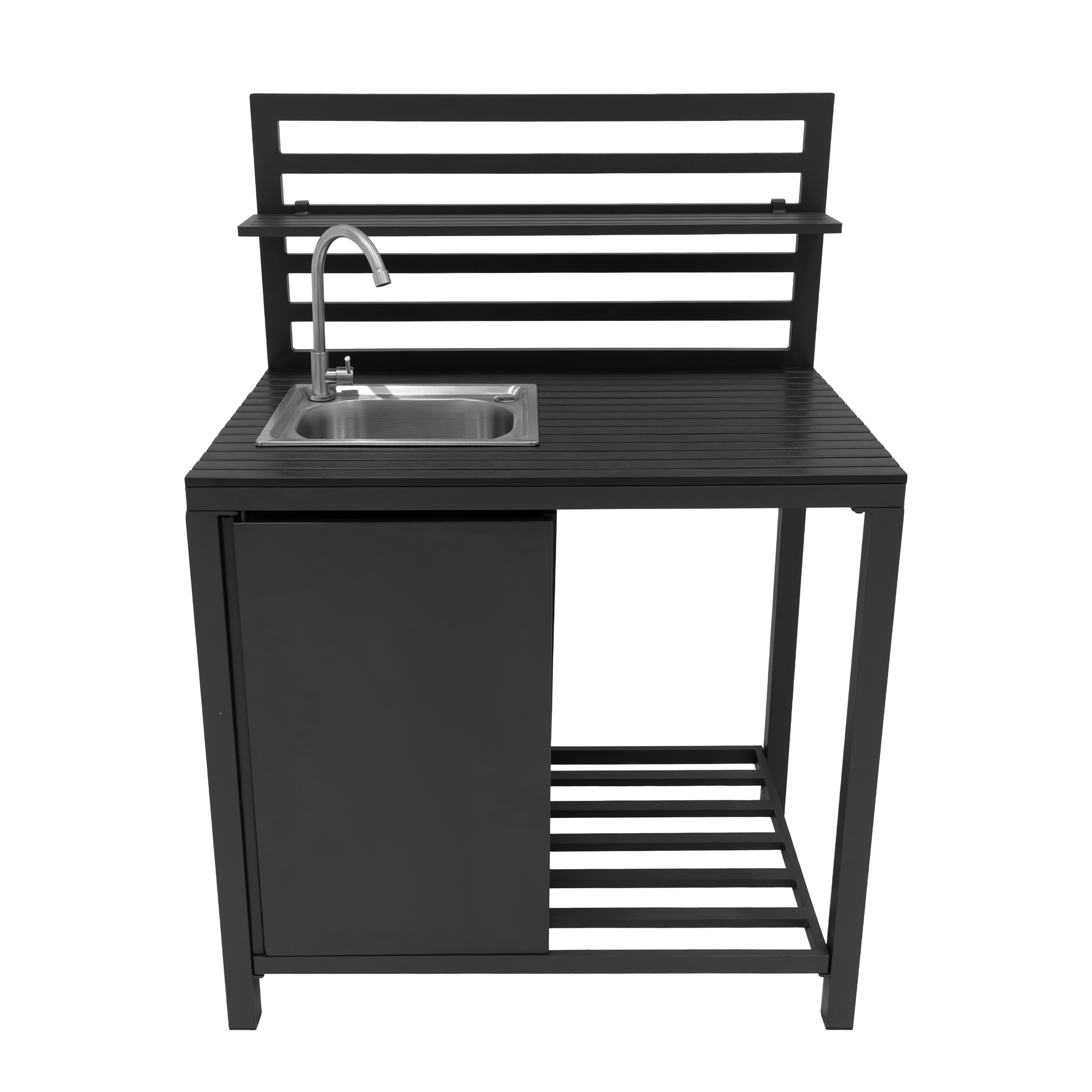 Q-Rax Mobili da Esterno Set Cucina 3 Pezzi Alluminio Antracite