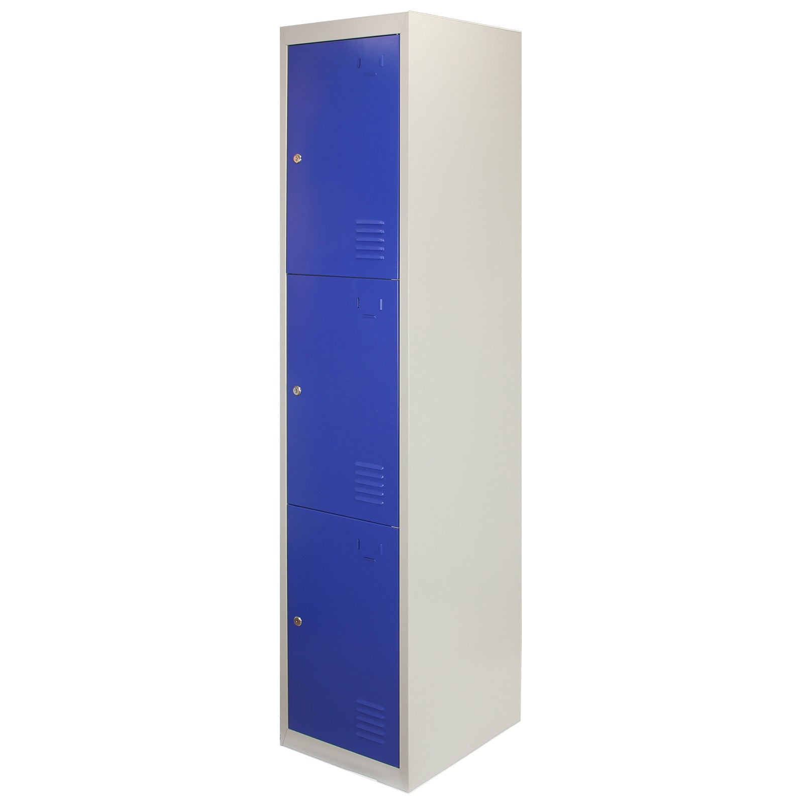 Q-Rax 3 Armadietti 3 Porte Blu Acciaio 38x45x180cm