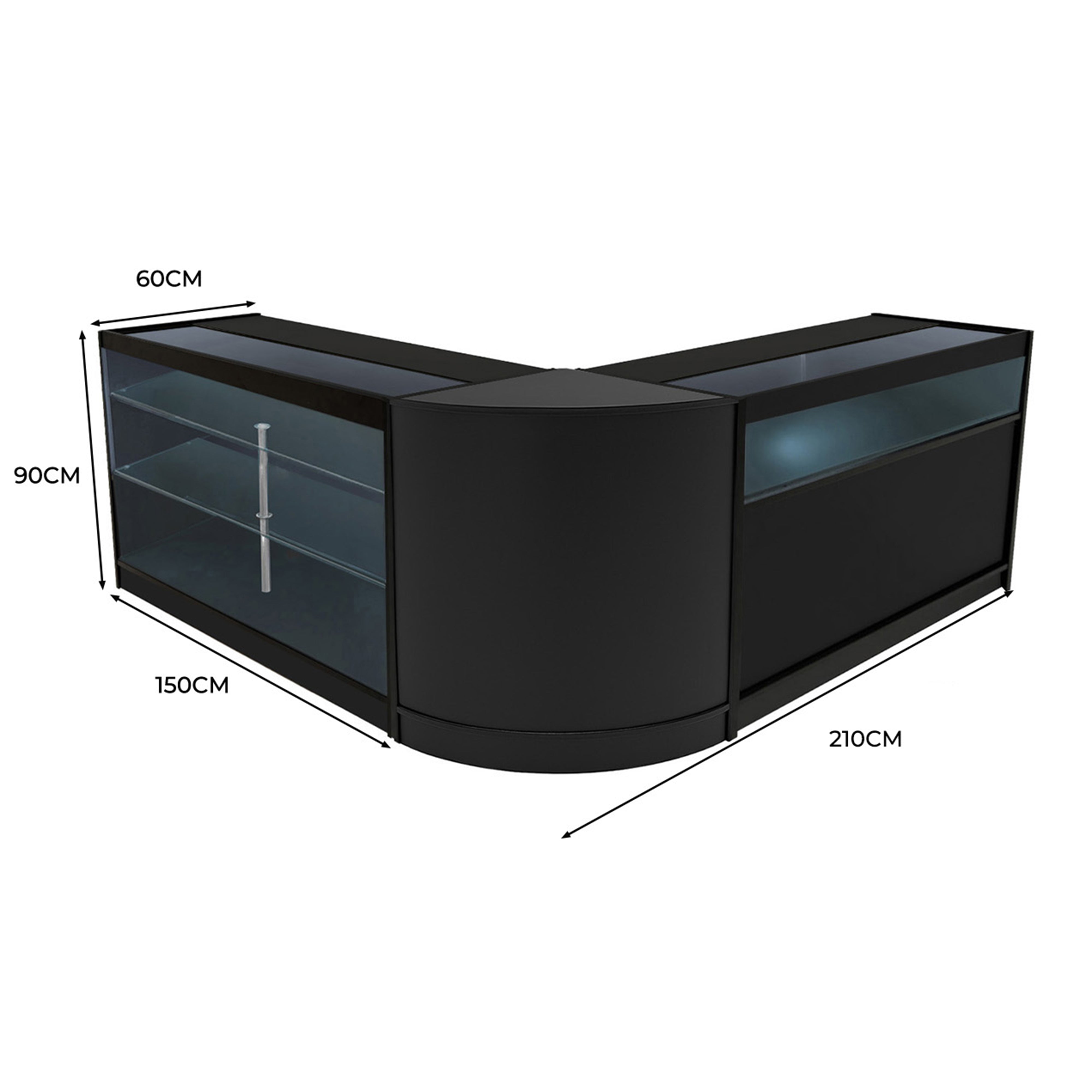 Q-Rax Triton LED K1500 B1500 CM60 Banconi Negozio Nero