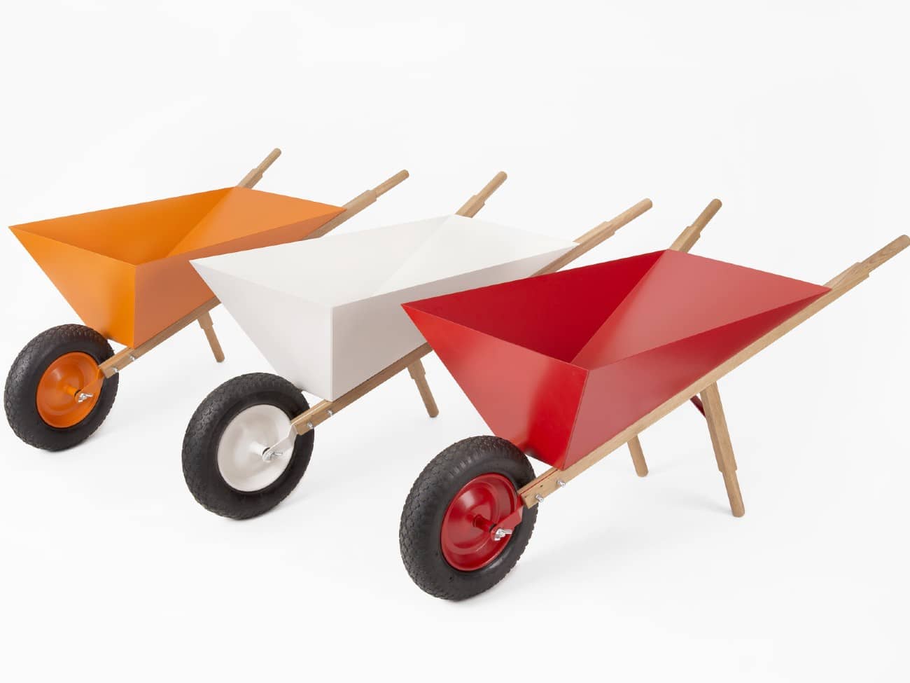 Officinanove Carry On Portavasi Carriola Alluminio Legno