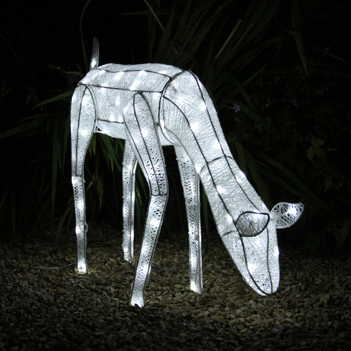 Q-Rax Renne Natale Pupazzo Neve Luminoso LED Bianco