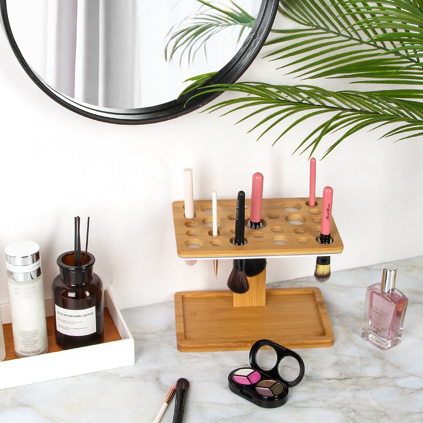 Jackcube Design Makeup portapennelli bambù 26 fori pieghevole