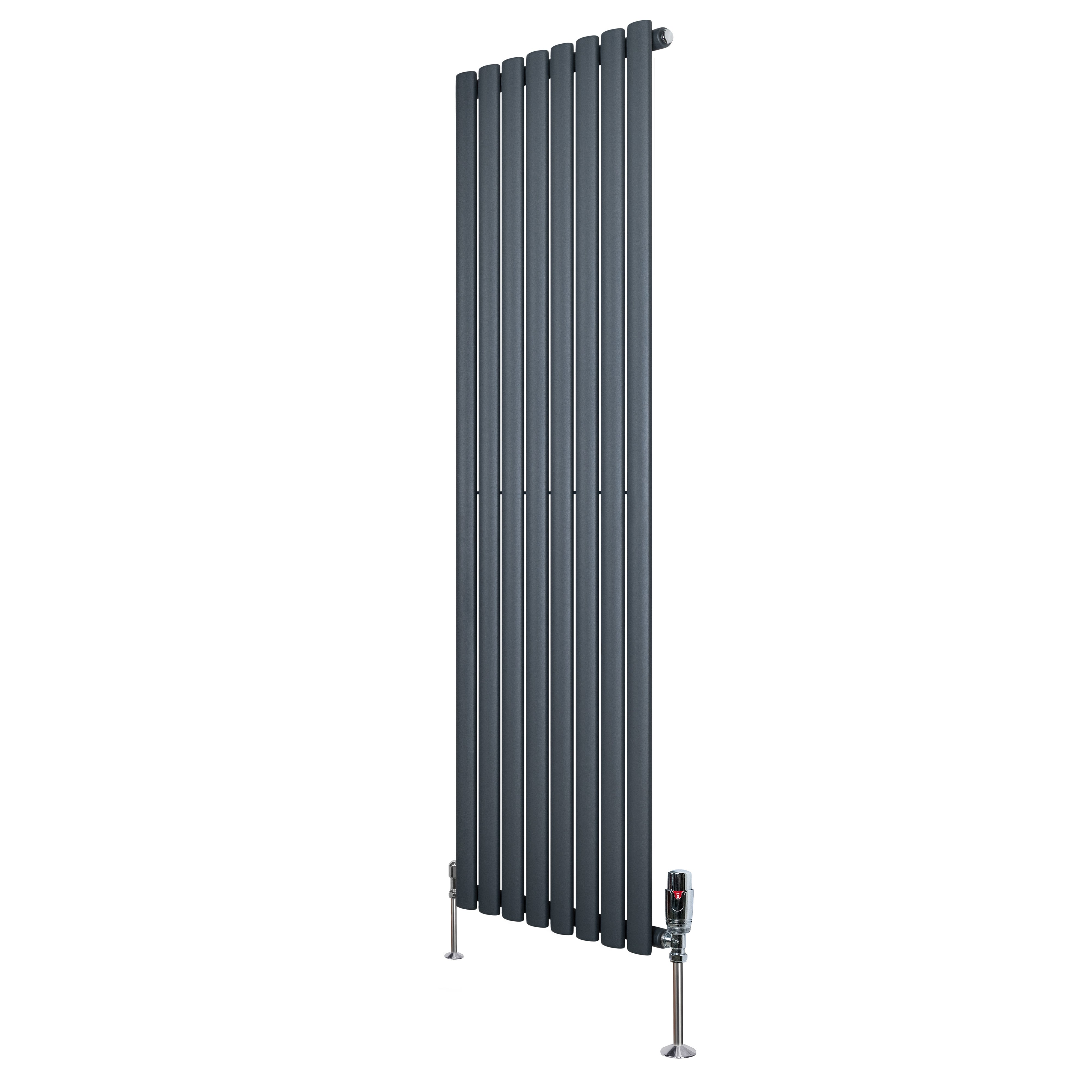 Q-Rax Radiatori Ovale 1600x480mm Antracite con Valvole