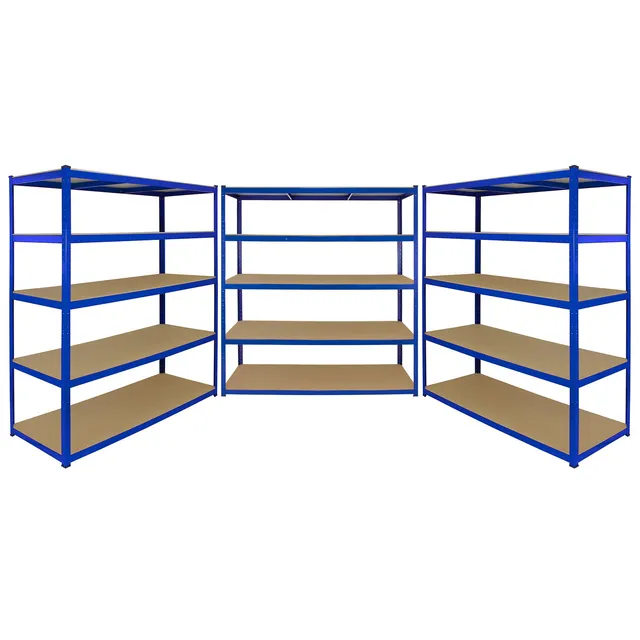 Q-Rax T-Rax 3 scaffali acciaio blu 160cm 5 ripiani
