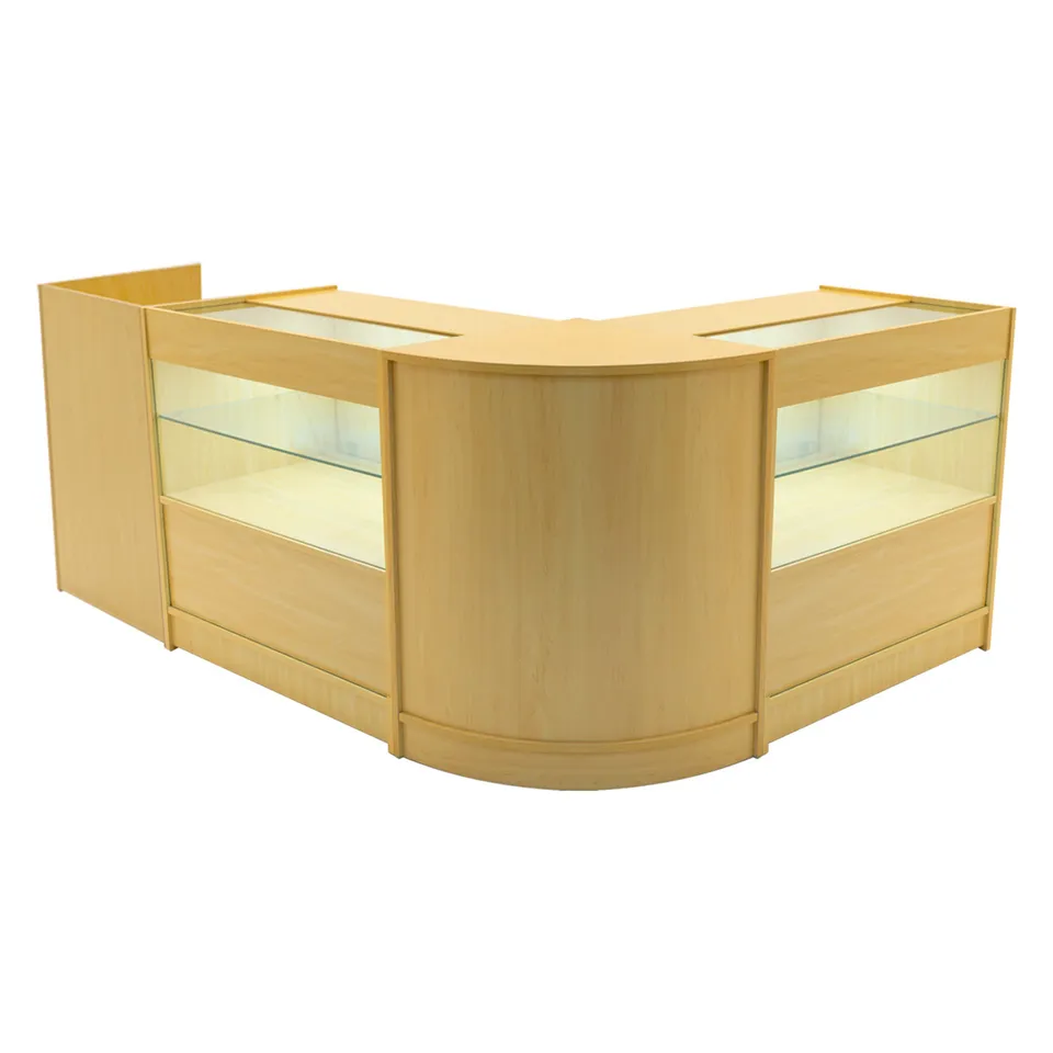 Q-Rax Phoenix Set Banconi Negozio LED Acero con Vetrina C900