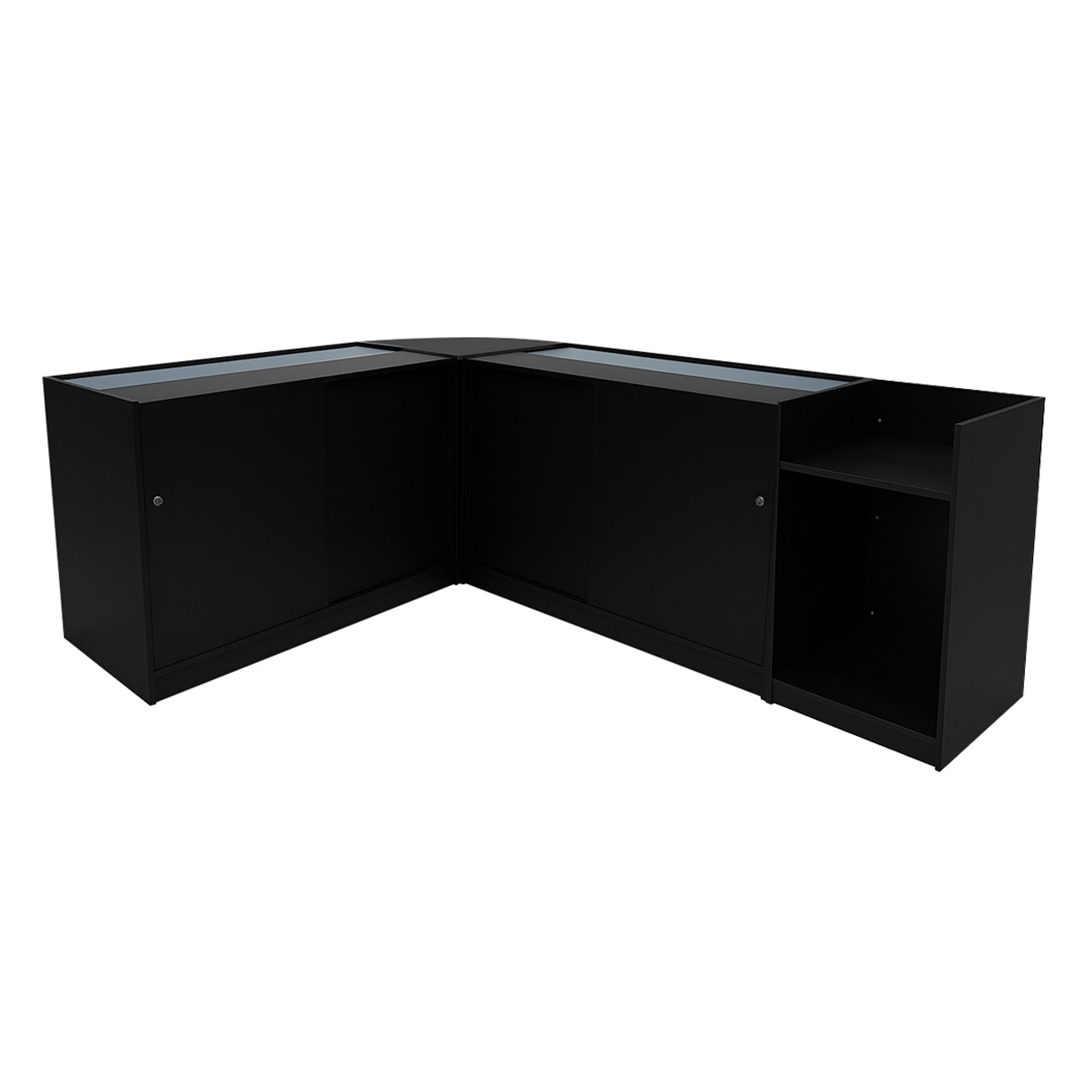 Q-Rax Banconi da Negozio Phoenix set banconi neri LED 4 pezzi