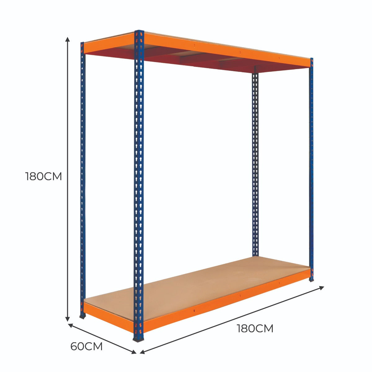 Q-Rax S-Rax Scaffale Garage 2 Ripiani 180x180x60 cm 300 kg