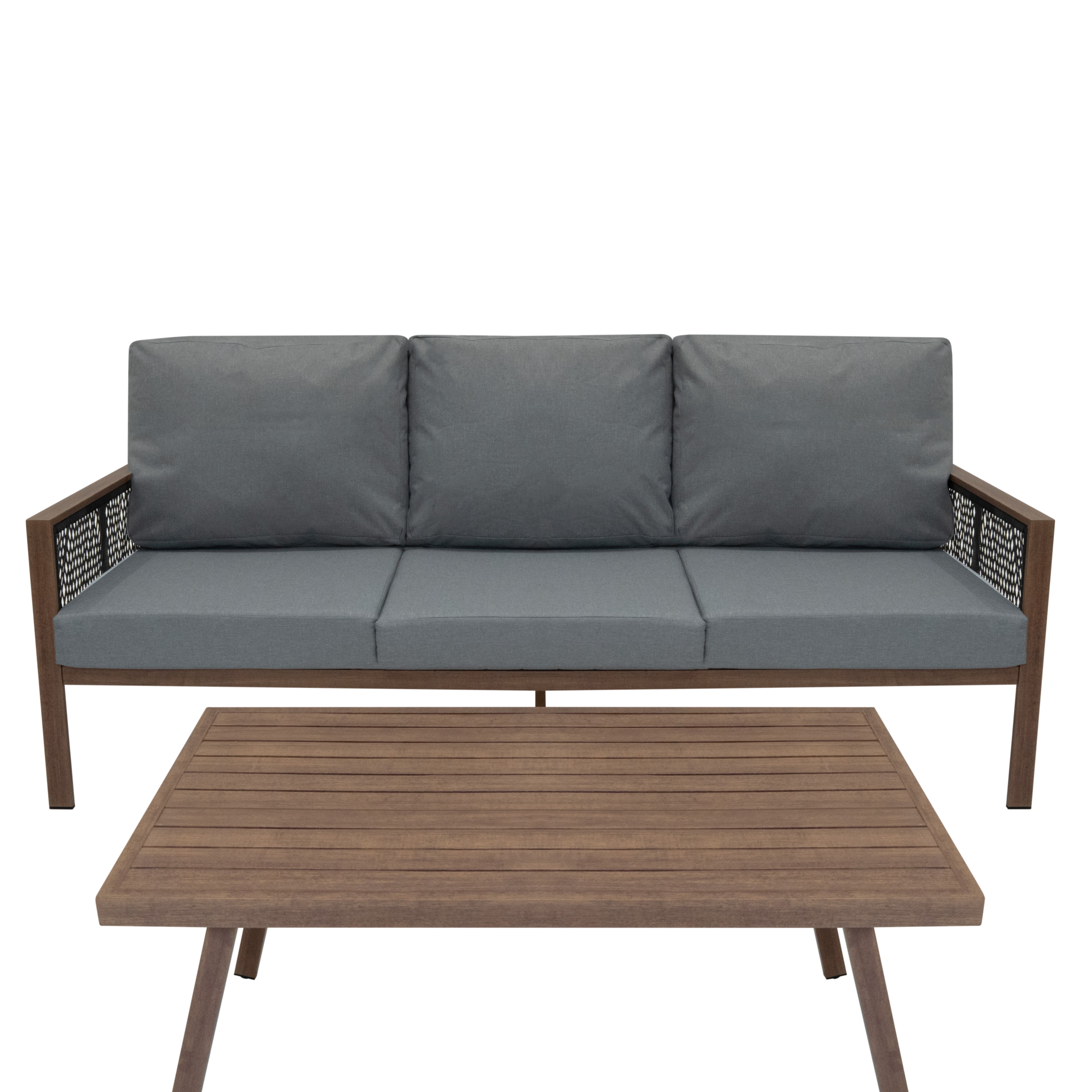 Q-Rax Mobili da Esterno Set Giardino 4 Pezzi Nero 582L