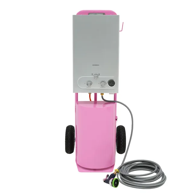 Q-Rax Doccia Cavalli Portatile Rosa Trolley 18L