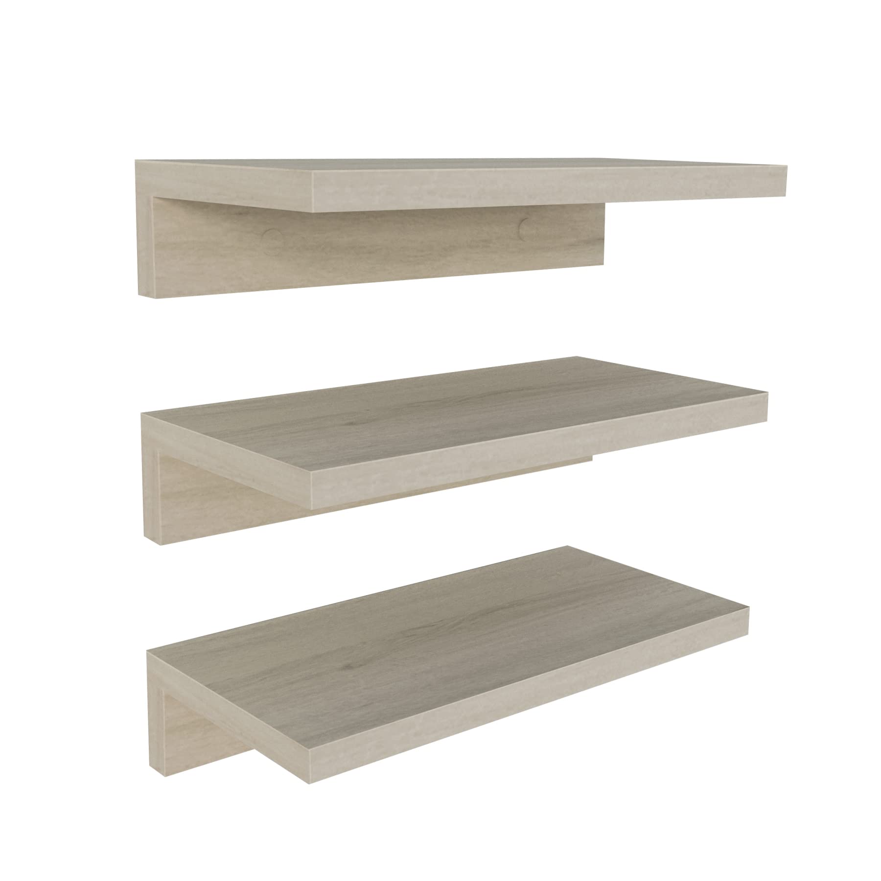 Henor Set 3 mensole legno 35x17 cm quercia Stel