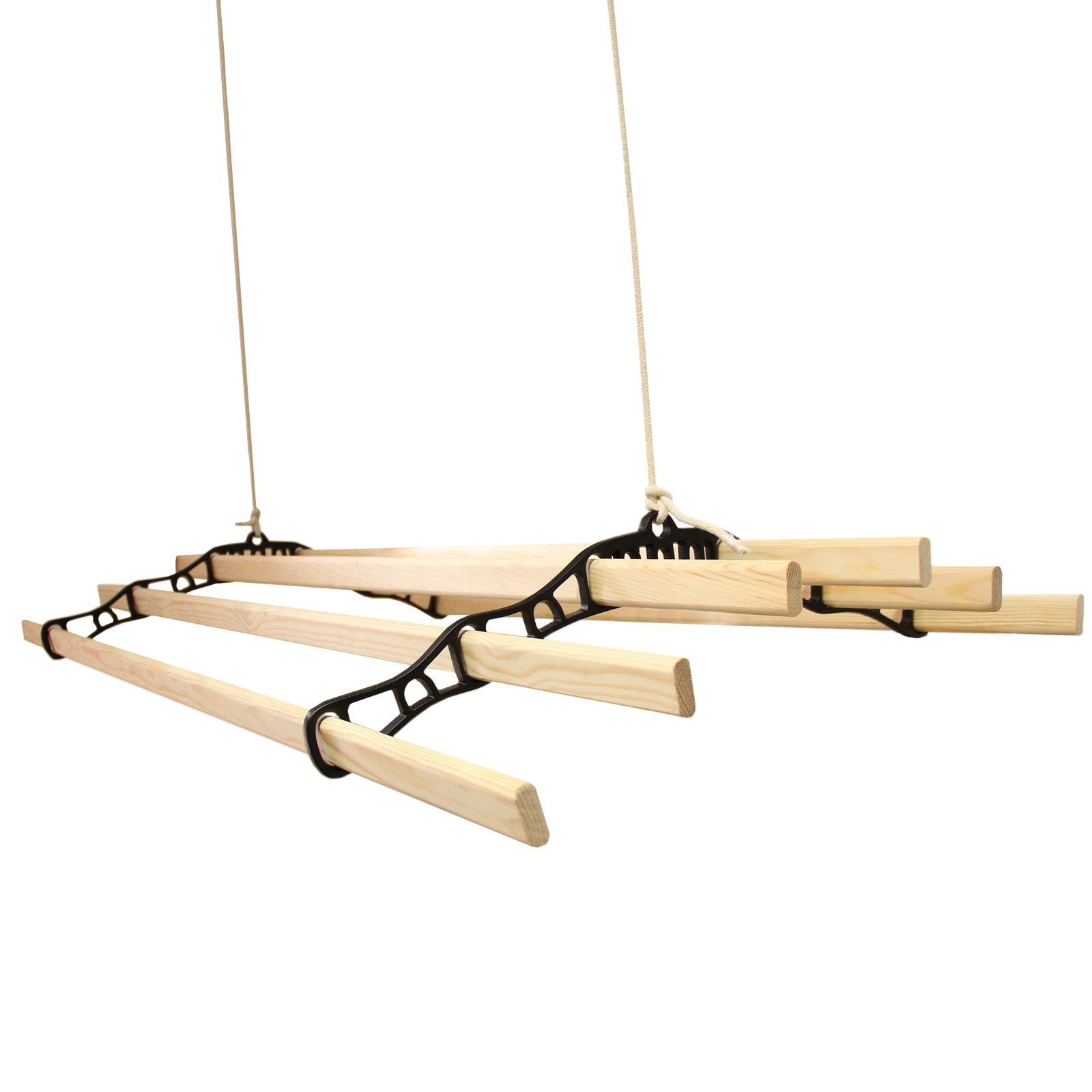 Q-Rax Stendibiancheria Soffitto Nero 140 cm Legno 6 Stecche