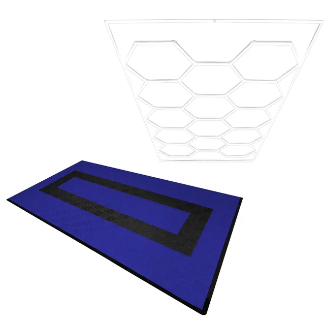 Q-Rax Piastrelle Garage Ventilate LED Esagonali Blu 19,2 mq Kit