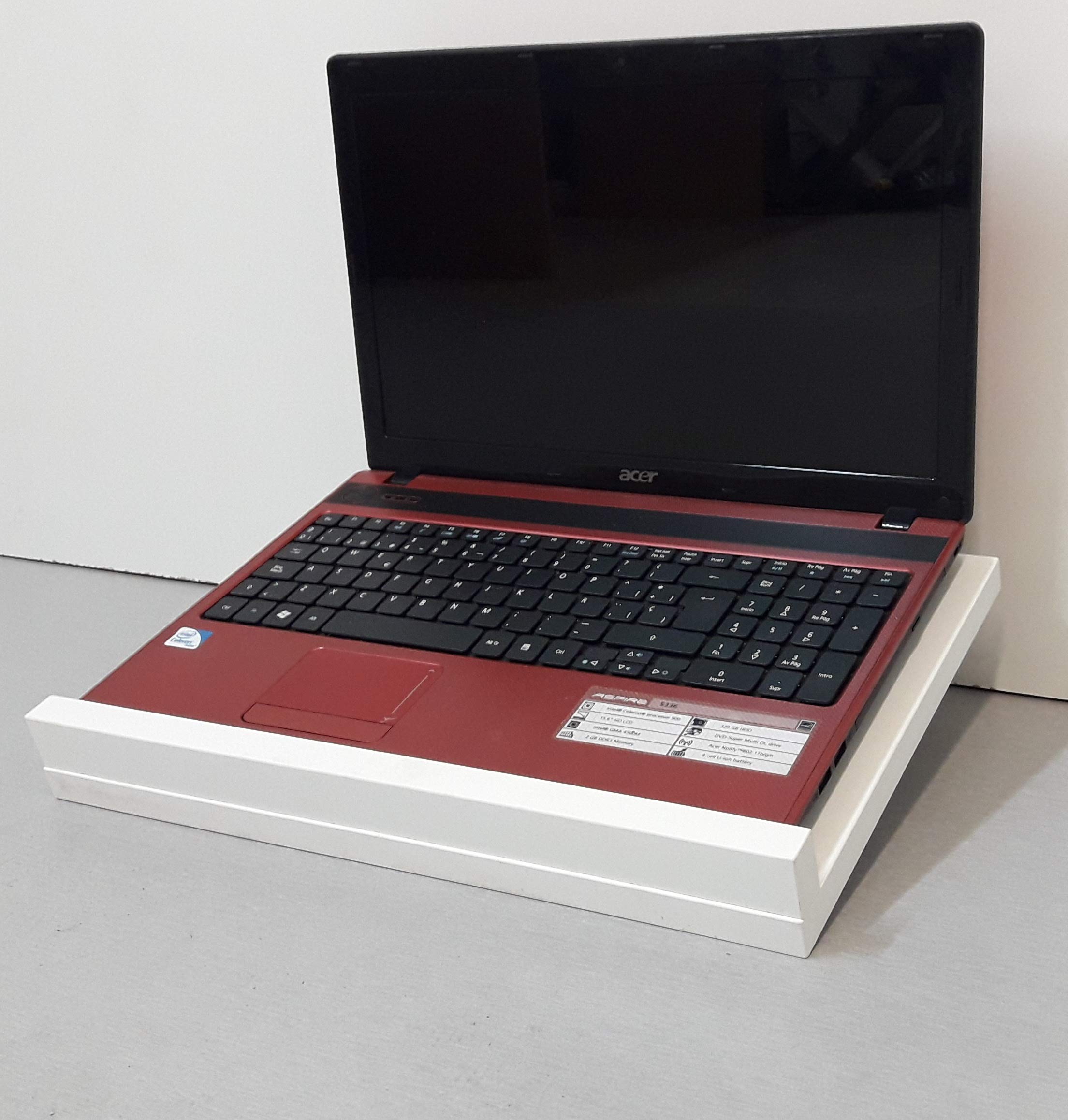 Henor Supporto laptop legno bianco 40x28 cm 3 altezze