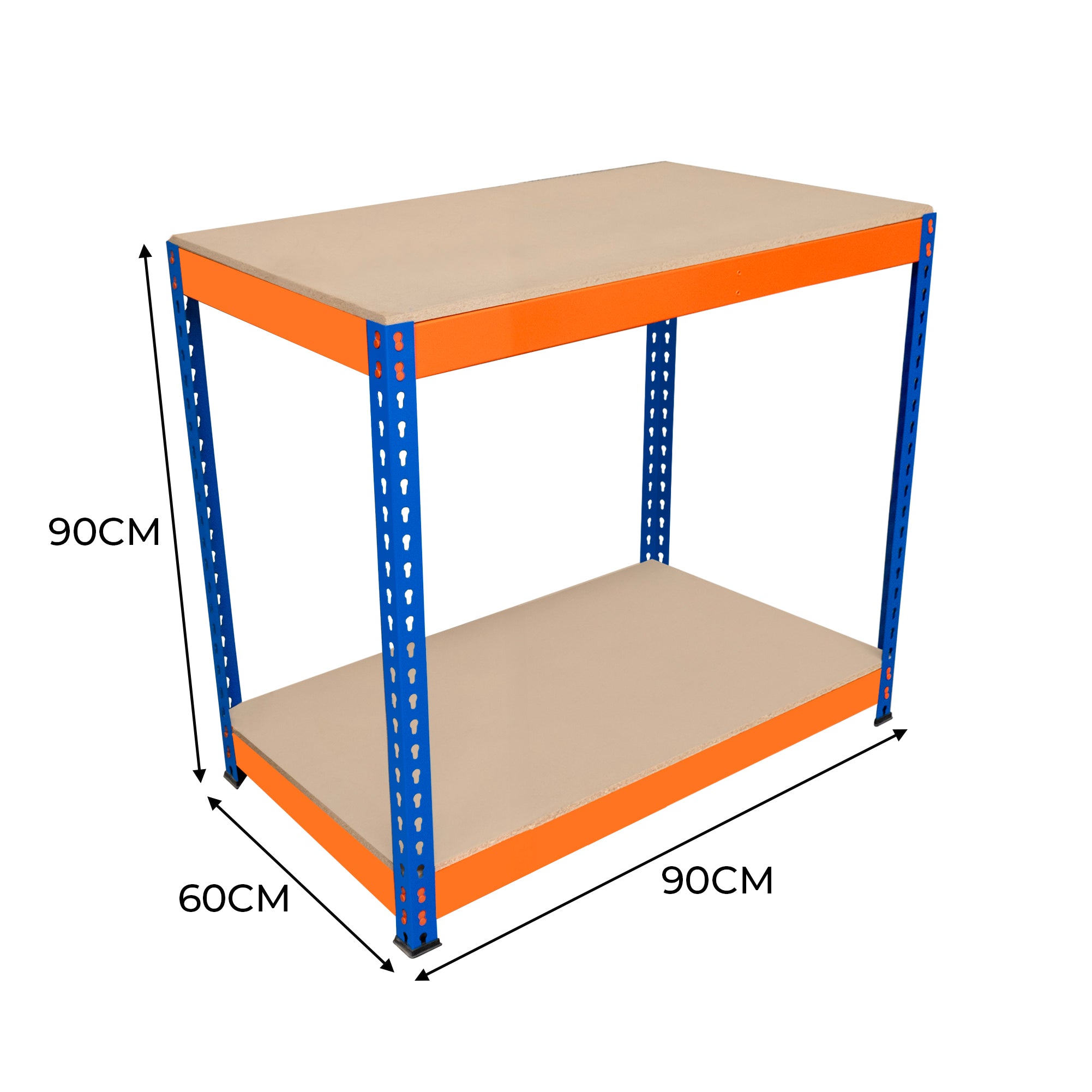 Q-Rax S-Rax Banco da Lavoro 90x60x90cm 2 Ripiani 600 kg