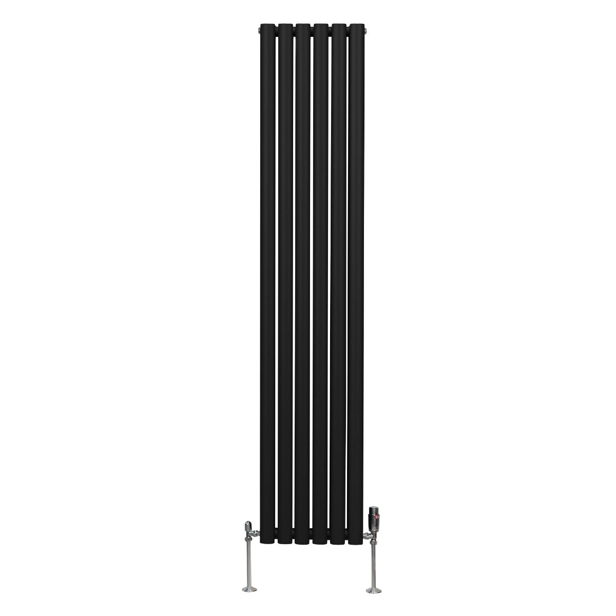 Q-Rax Radiatore a Colonna Ovale 1800x360 Nero con Valvole