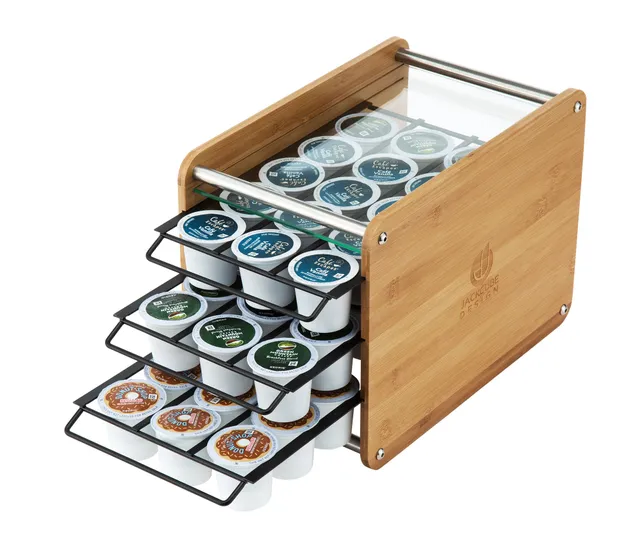 Jackcube Design Kitchen Portacapsule bambù 3 cassetti 48pz