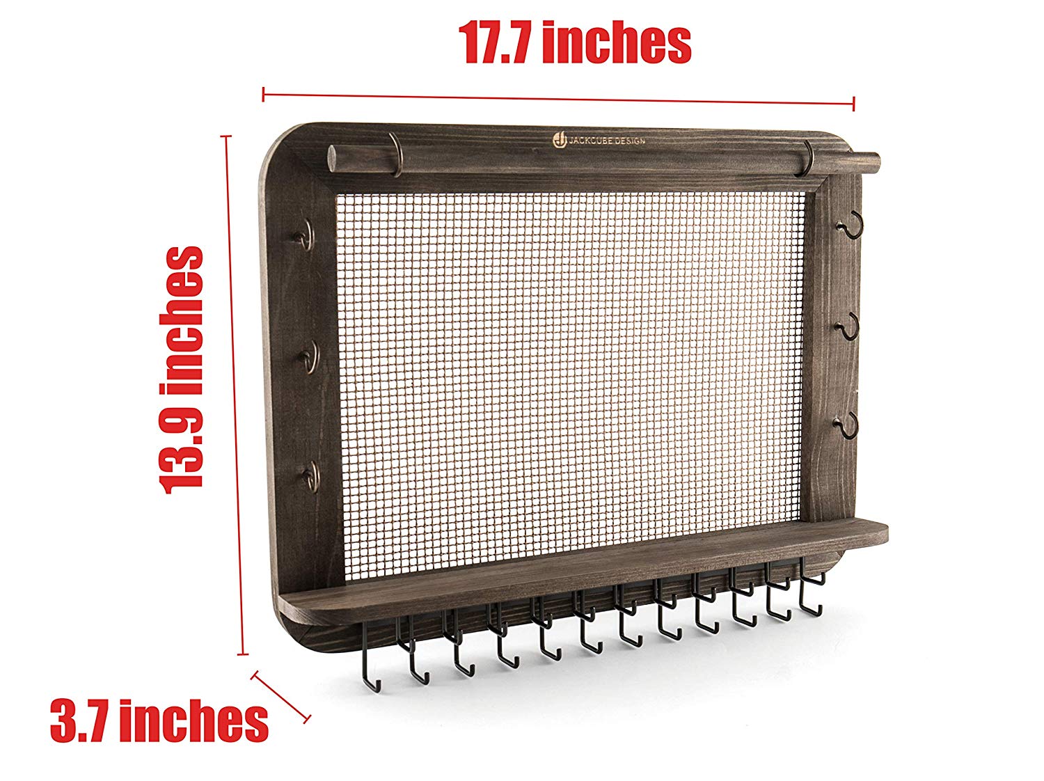 Jackcube Design Makeup & Jewelry portagioie parete rustico 29 ganci