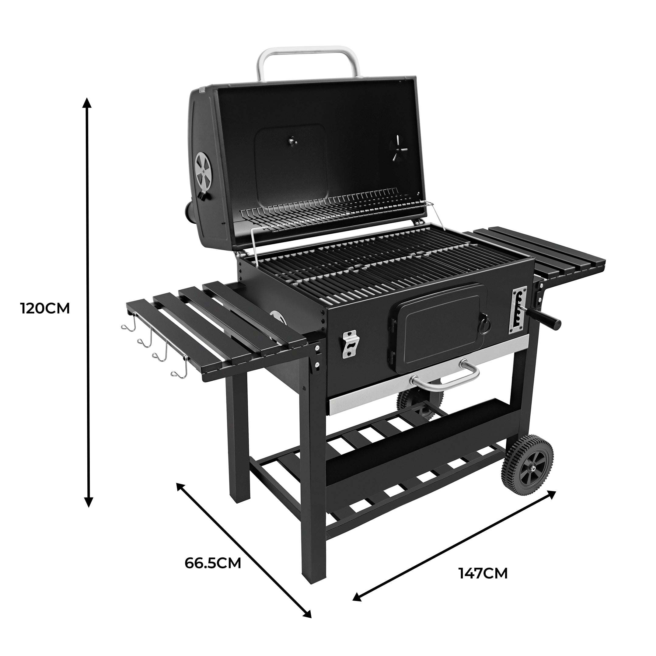 Q-Rax BBQ XXL barbecue carbone affumicatore ghisa