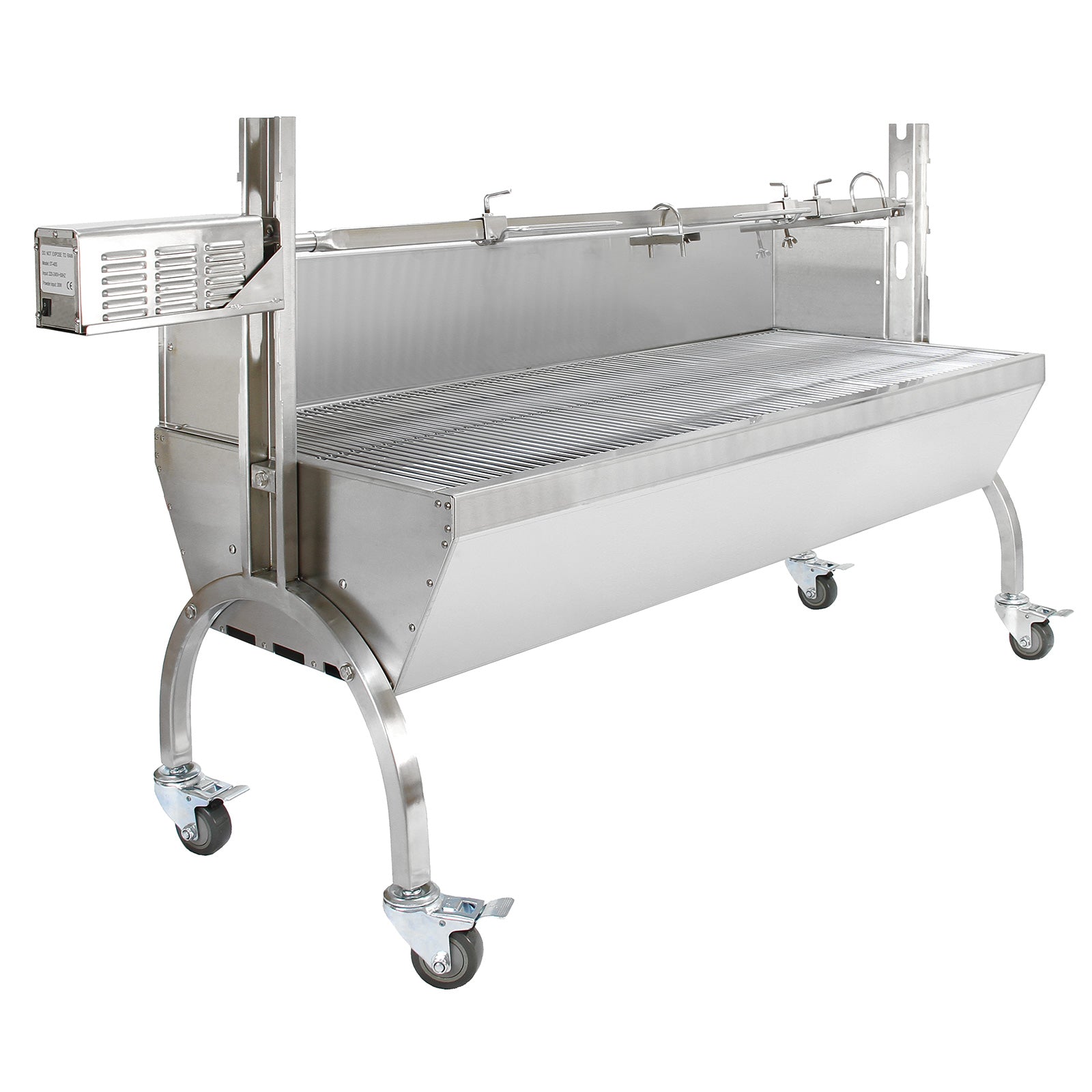 Q-Rax Girarrosto Barbecue 90 kg Spiedo Regolabile Inox