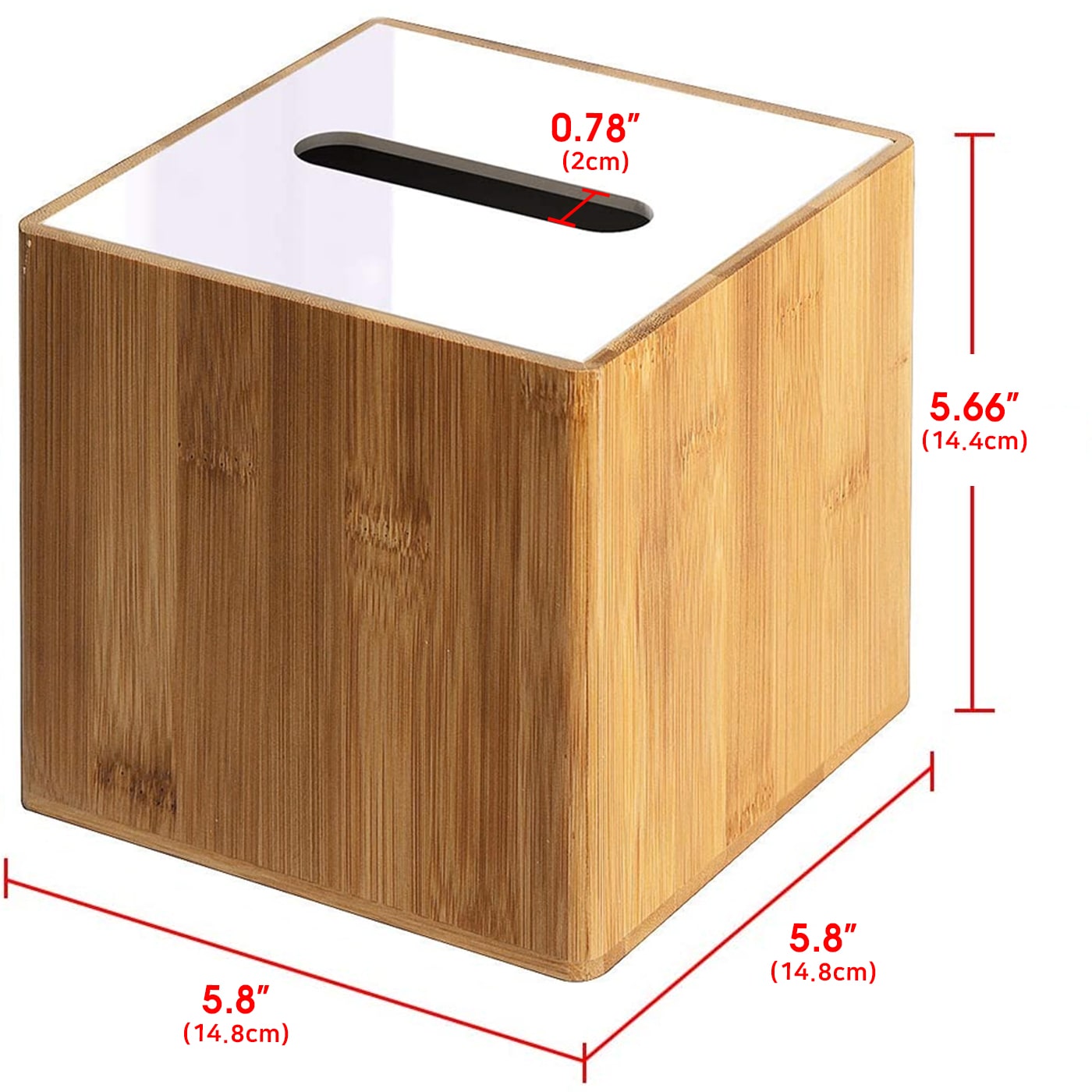 Jackcube Design Living Room Portafazzoletti Bambù Bianco Quadrato