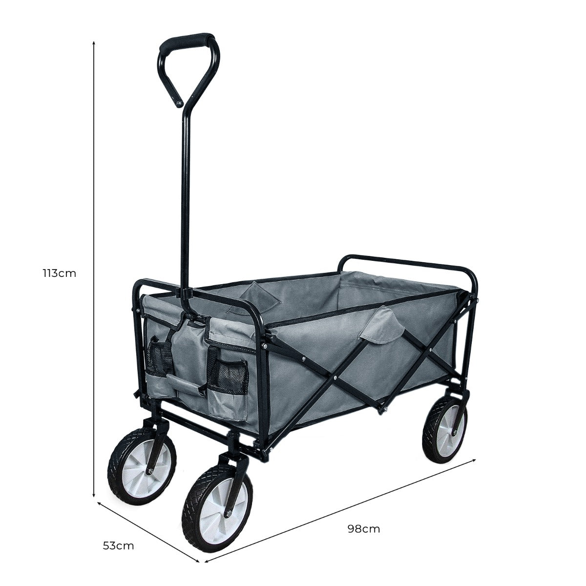 Q-Rax Carrello Giardinaggio Pieghevole Grigio 70 kg