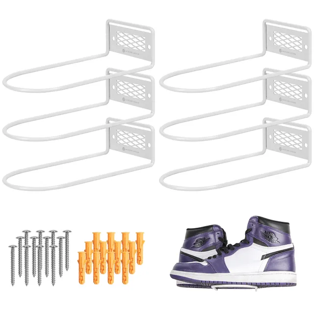 Jackcube Design Living Room Set 6 Mensole Scarpe Metallo Bianco Parete
