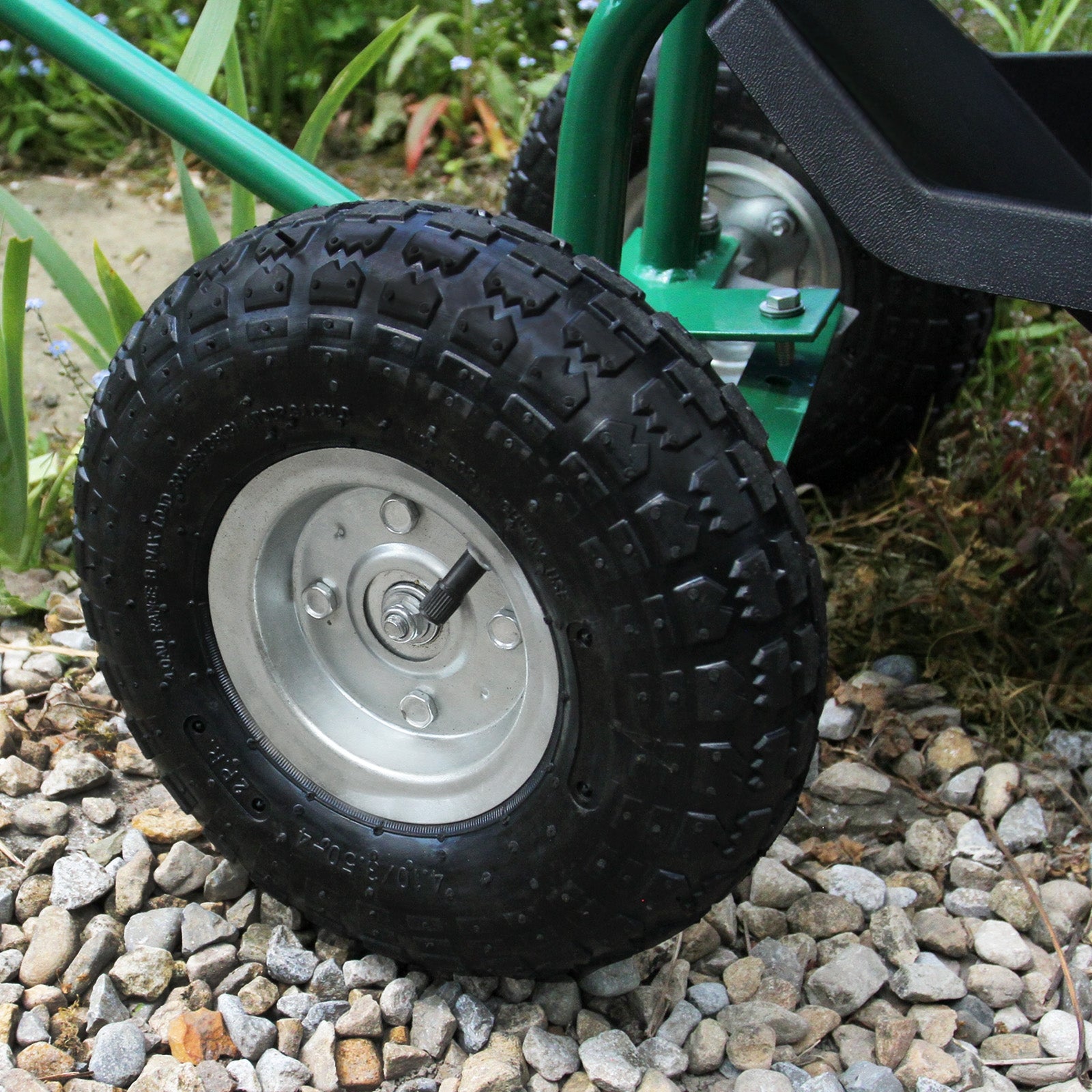 Q-Rax Sgabello Giardinaggio con Ruote Vasca 150kg