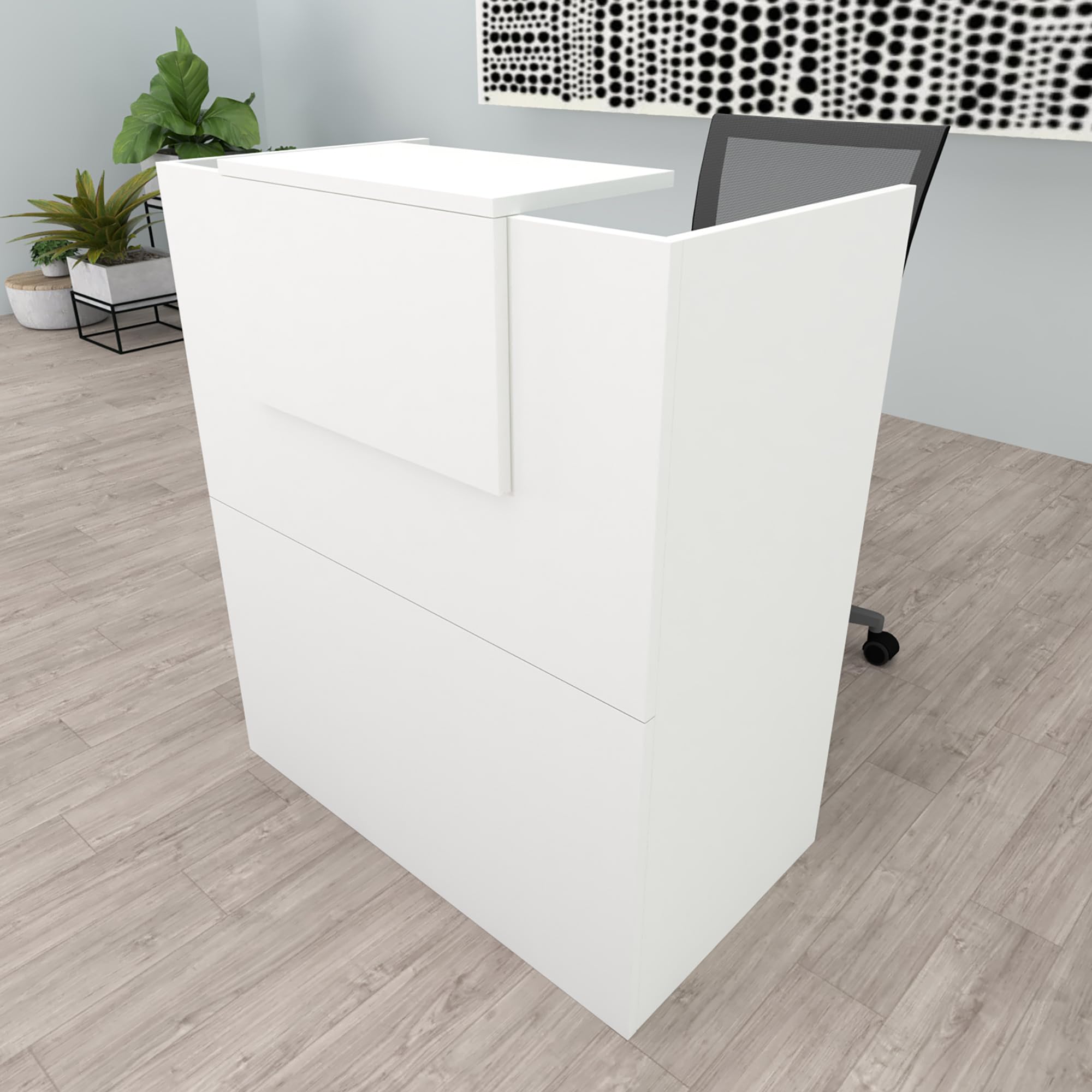 Henor Oja Bancone Reception 90 cm Bianco Ignifugo 107 cm