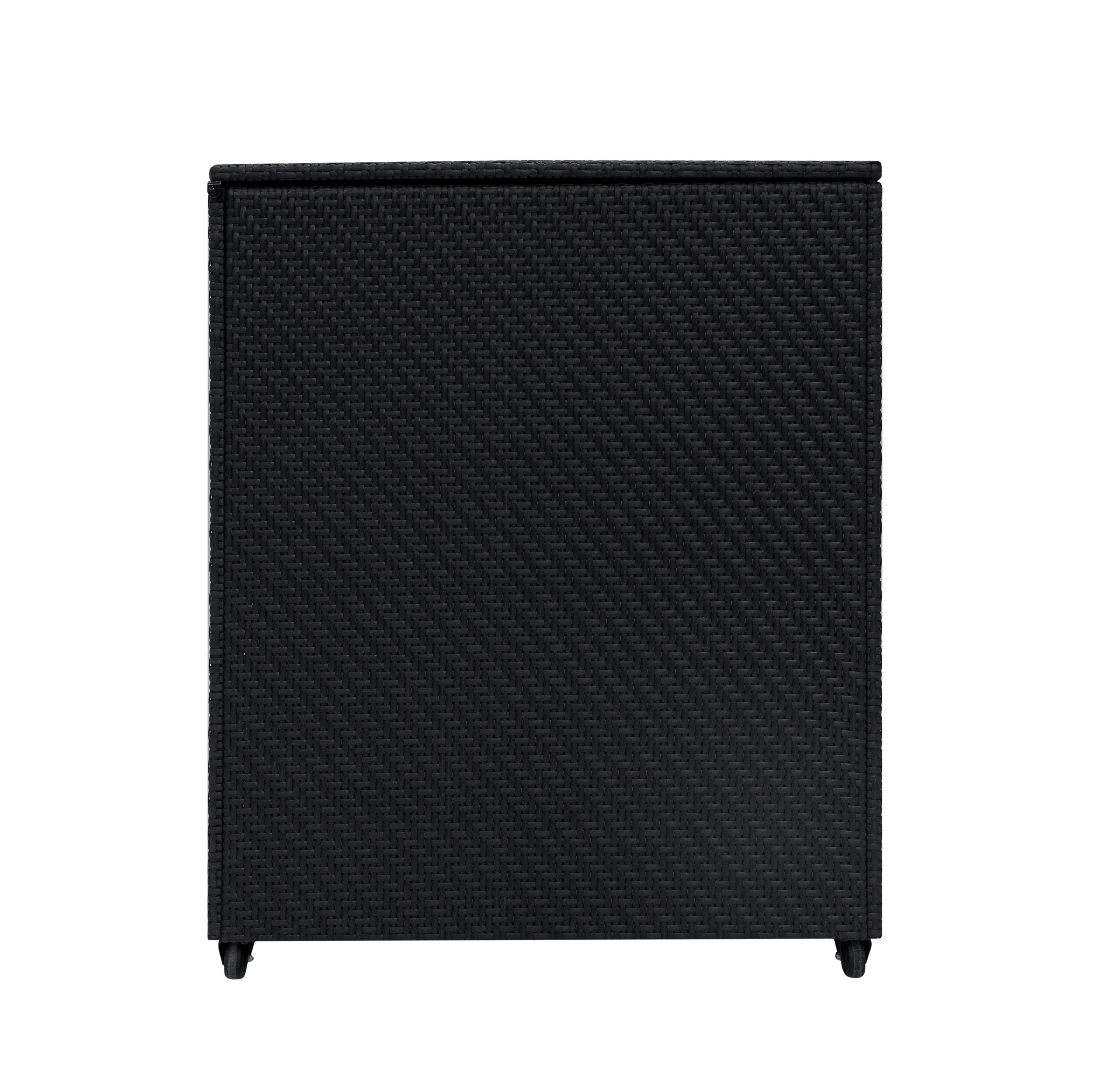 Q-Rax Serafina Baule Esterno Rattan Nero 996L con Ruote