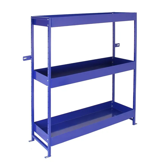 Q-Rax Scaffali da Garage Scaffale Furgone Blu 3 Ripiani Acciaio