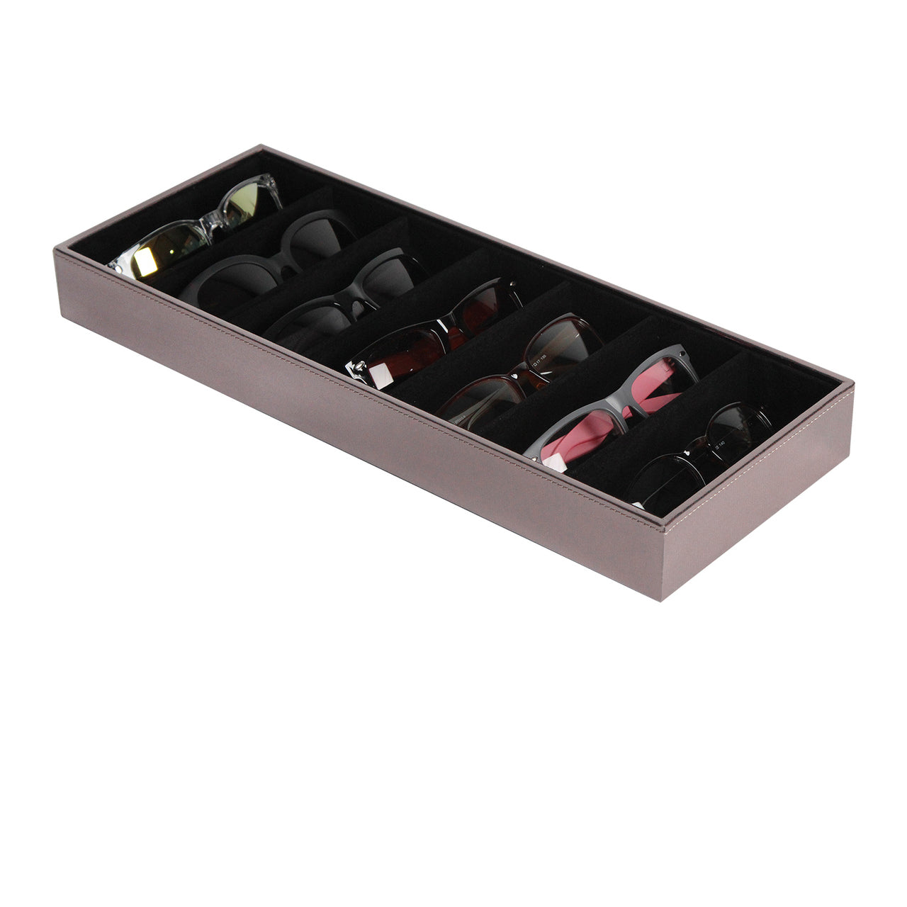 Jackcube Design porta occhiali pelle argento 7 scomparti