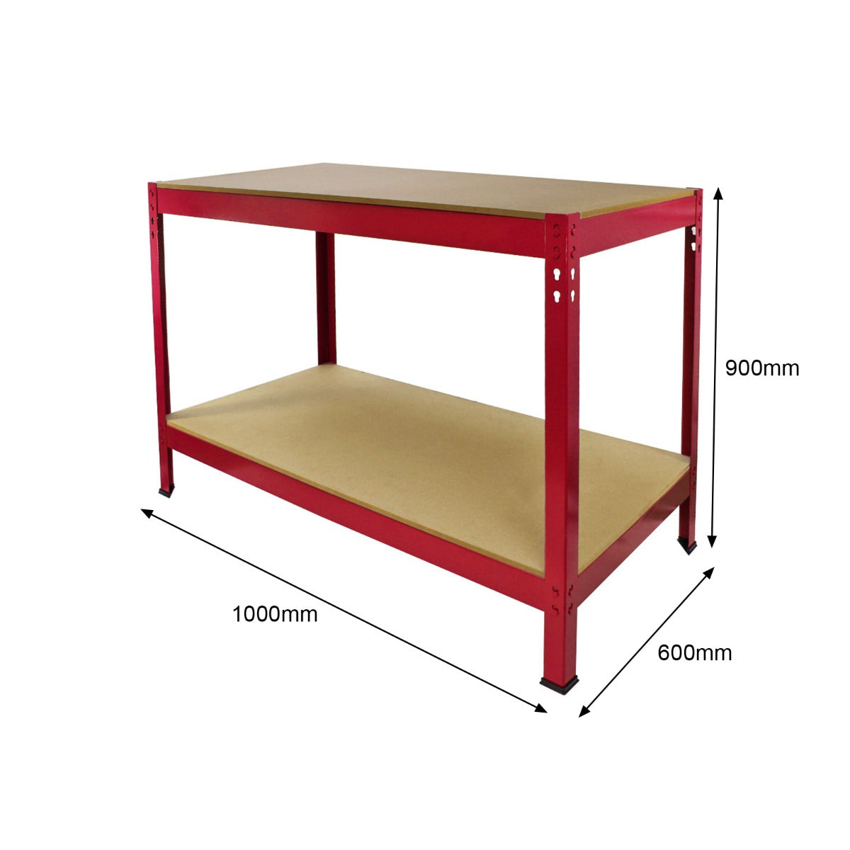 Q-Rax Banco Lavoro 100cm Rosso 200kg per Ripiano