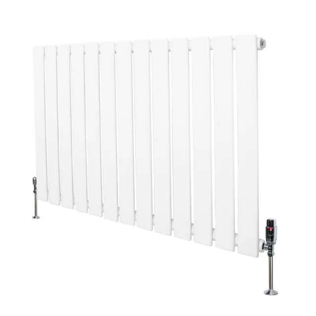 Q-Rax Piatto 600x910 Radiatore Monocolonna Bianco Valvole