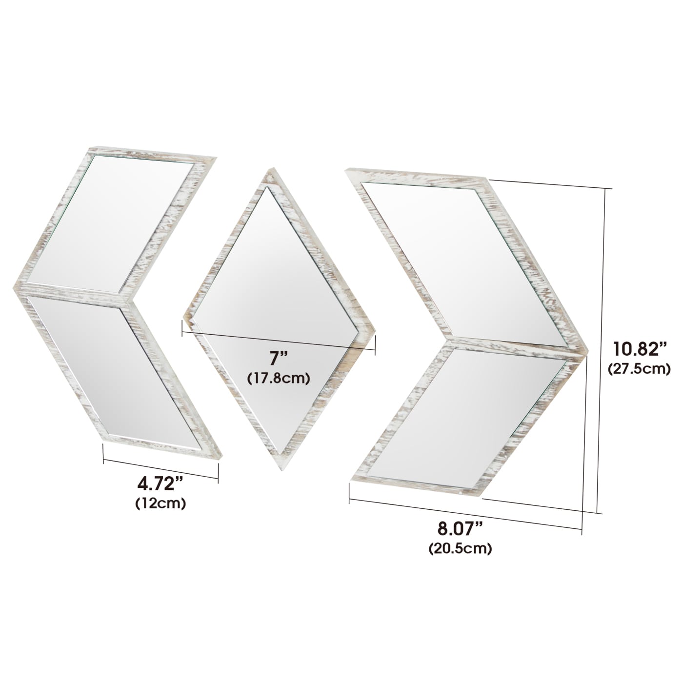 Jackcube Design Wall Décor set 3 specchi decorativi boho da parete