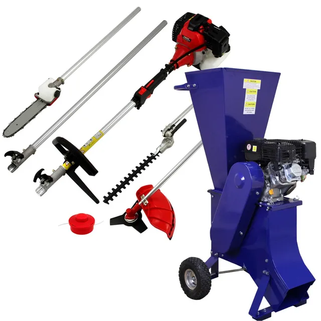 Multiutensile 5 in 1 giardino + trituratore legno 15HP