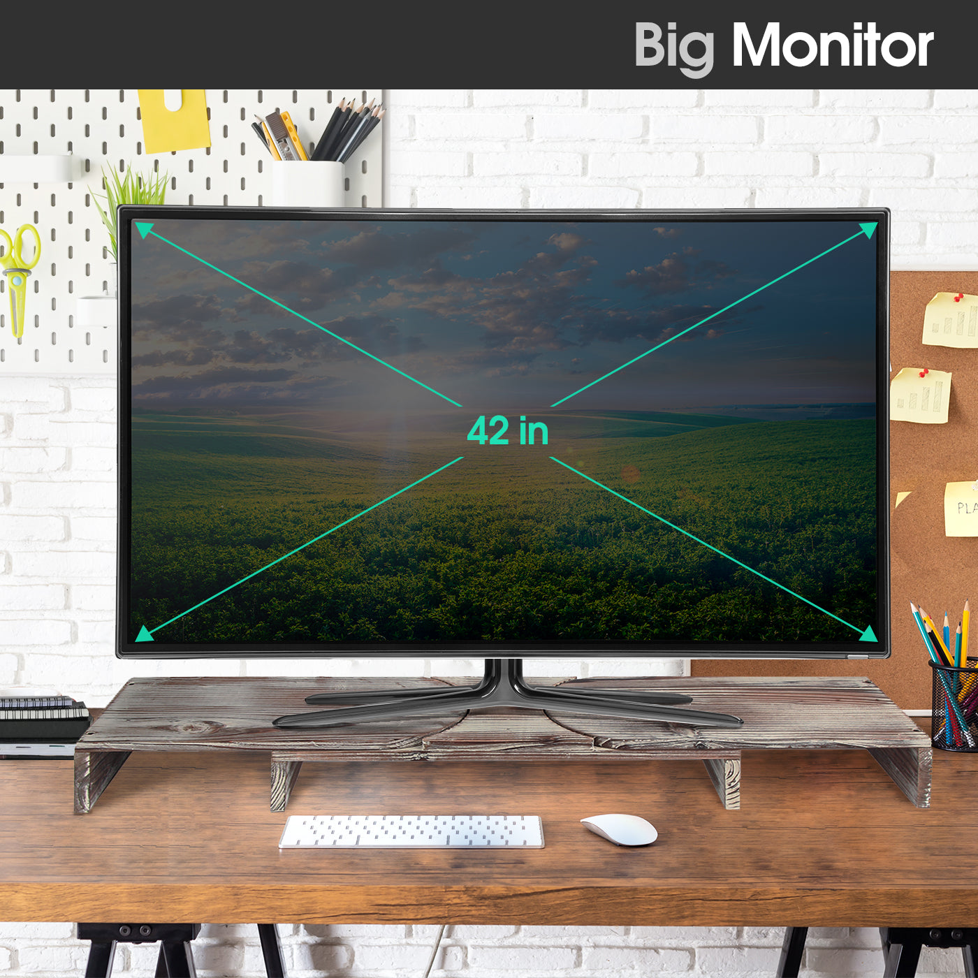 Jackcube Design Home Office Supporto Monitor Doppio Legno