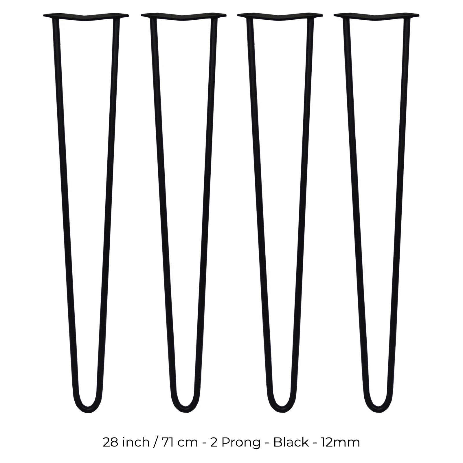 Q-Rax Gambe Per Tavoli Forcina 71cm Gamba Nero 2 Rebbi