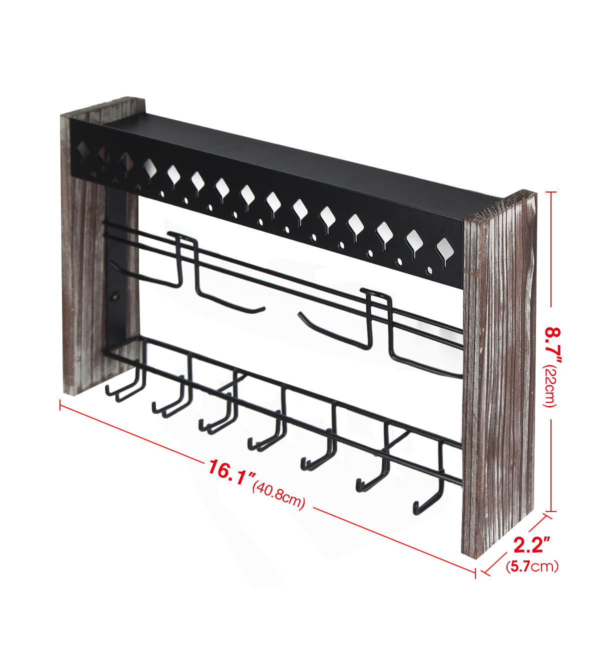 Jackcube Design Portagioie Parete Legno Rustico Ganci